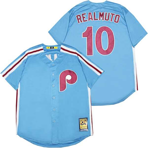 Phillies 10 J.T. Realmuto Light Blue Cooperstown Collection Jersey,We sell and wholesale Phillies 10 J.T. Realmuto Light Blue Cooperstown Collection Jersey on line form chian!